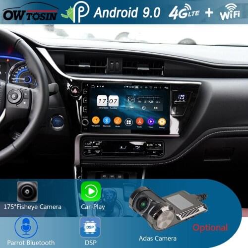 10.1" IPS 8Core 4G+64G Android 9.0 Car DVD Player GPS Multimedia Radio For Toyota Corolla 2016 2017 2018 2019 LHD CarPlay Parrot