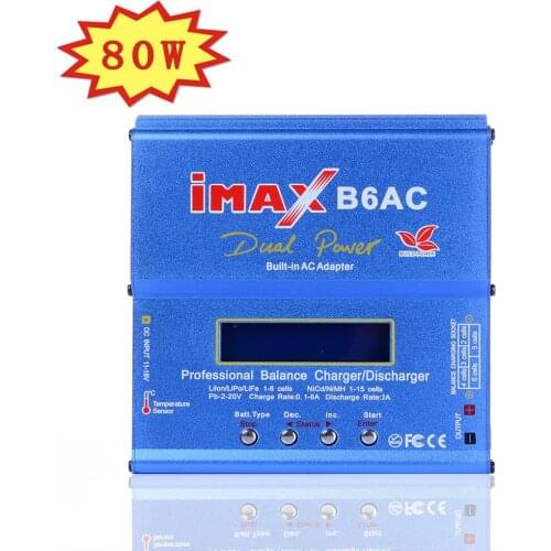 IMAX B6 AC 80W B6AC 6A RC Balance Charger Digital Li-ion LiFe Nimh Nicd PB Lipo Battery Discharger