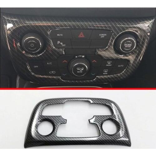Carbon fiber Style Inside Interior center control Cover For Jeep Compass 2017 2018