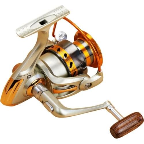 Fishing Spinning Reel Metal Spool 5.2:1 12BB Ball Bearings Carp Fishing Reel JE4000 Semi-metallic Handle Sea Tackle