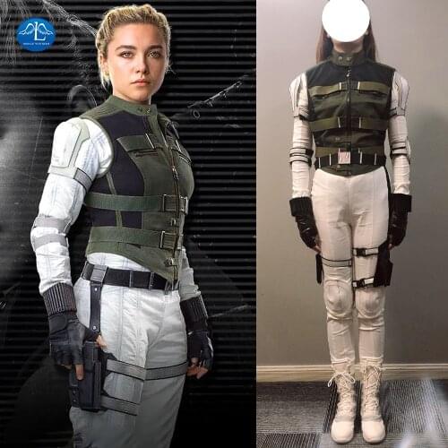 ManLuYunXiao Black Widow Costume Women Bodysuit Yelena Belova Cosplay Jumpsuit White Halloween Outfit Avengers Battle Suit
