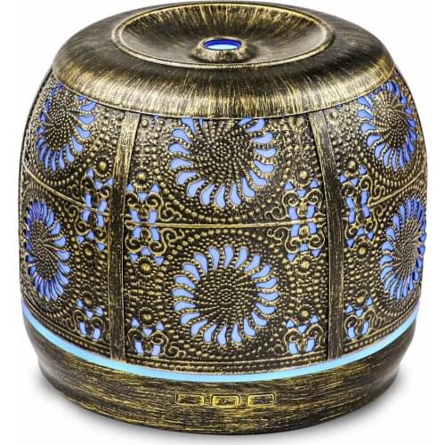 Red Bronze Essential Oil Diffusor,Ultrasonic Metal Aromatherapy Diffusers Cool Mist Humidifier Large Tank 500ml Auto Shut off