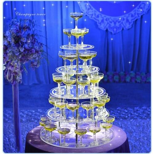 Celebration Birthday Champagne Tower wedding party creative layout acrylic five-layer round wine rack cup tower wedding props