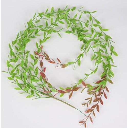 Artificial Rattan Vine Fake Green Willow Leaves Garland Foliage Home Decoration