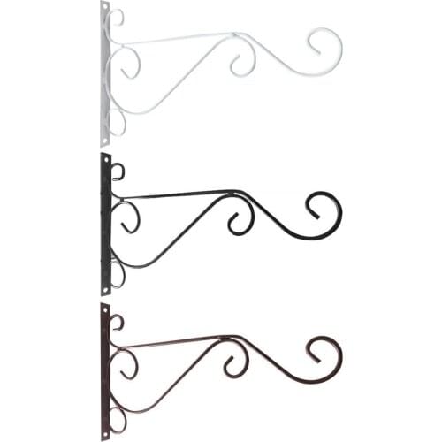 Plant bracket European style wall hanging flower pot hook flower pot wrought iron hanger outdoor garden balcony decoration