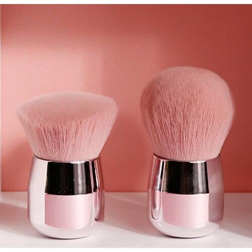 1pc Fiber Soft Powder Brush Portable Fashion Blusher Brush Mushroom Head Short Handle Makeup Brush Cosmetics Skin Care