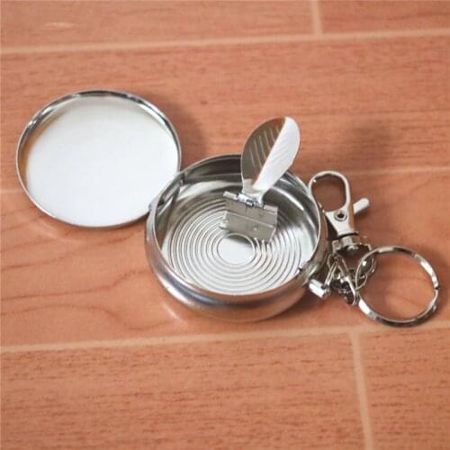 LEDTENGJIE Mini Portable Car Small Smoke Cylinder Key Holder Cigarette Holder Metal Material Outdoor Ashtray
