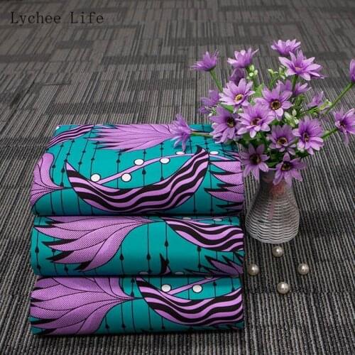 Lychee Life 1Yard Ankara African Polyester Binta Real Wax Flower Printed Dress Fabric Diy Home Textiles