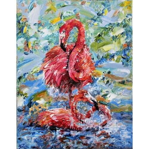 5D Diamond Embroidery Sale Pink Flamingos Pictures Of Rhinestones full square round Diamond Painting Cross Stitch Home Decor