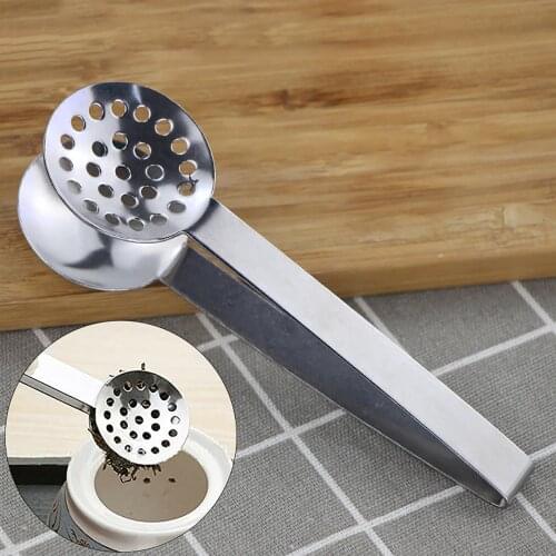 Stainless Steel Multifunctional Tea Bag Clip Holder Lemon Teabag Tong Squeezer Strainer Holder Grip Kitchen Gadget Tool
