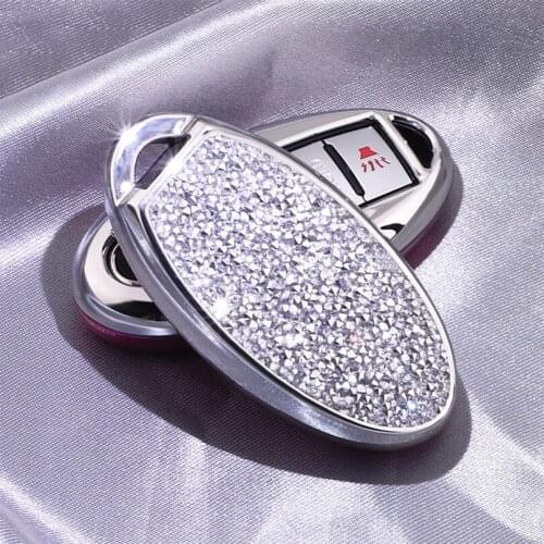 Fashion Luxury Diamond Crystal Shining Car Key Case Cover For Nissan 370Z Altima GT-R Maxima Murano Rogue Sentra Auto KeyShell