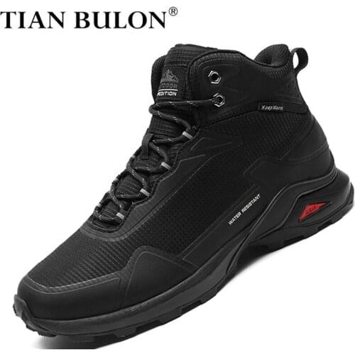 Mens Waterproof Hiking Shoes Winter Keep Warm Men Snow Boots Outdoor Climbing Work Boots High Quality Mens Trekking Sneakers
