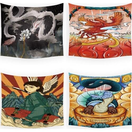 Chinese Dragon Painting macrame wall hanging room decoration accessories one direction anime room decor tapestry wall hanging