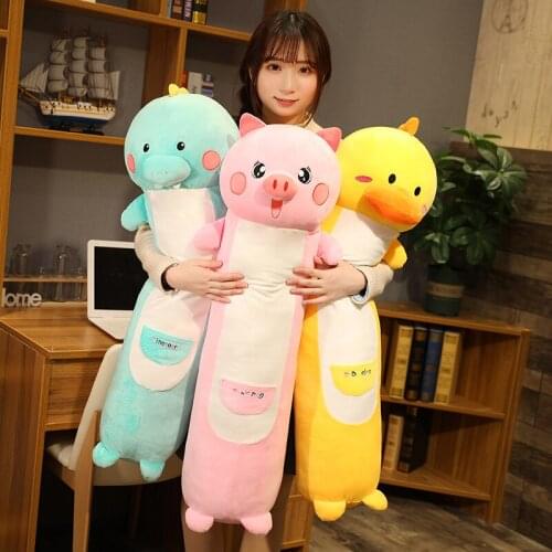 90cm-130cm Kawaii Plush Cat Toys Stuffed Animal Unicorn Dolls Kids Gift Lovely Dog Pig Long Pillow Home Decoration Soft