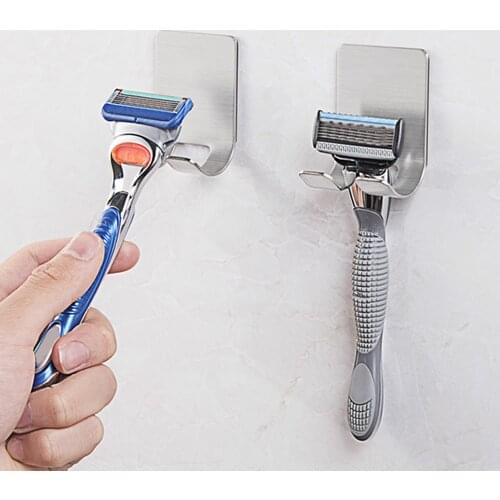 Useful Stainless Steel Shaver Toothbrush Holder Washroom Wall Cup Hook Razor Bathroom