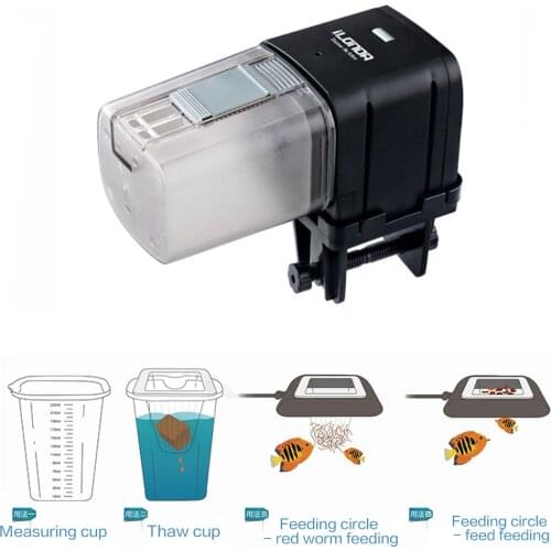 Intelligent automatic feeding fish tank Aquarium fish food dispenser LCD display timing feeder adjustable automatic feeder