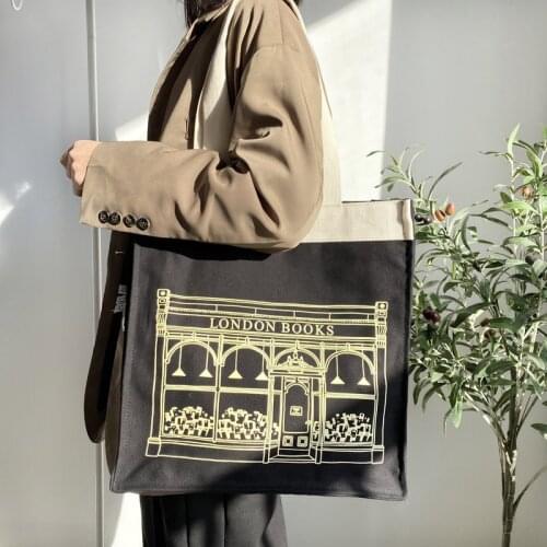 Vintage Style Canvas Bag Women London Books Print Big Bag Shoulder Bag For Women Tote Bags Bolsa Feminina Ladies Hand Bag Sac
