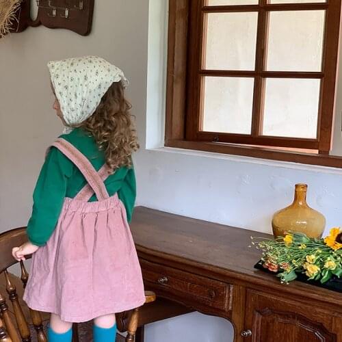 Embroidered strap skirt tutu skirt girl kids winter skirts fall clothes for kids