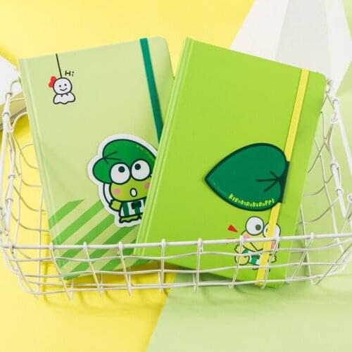 Kingbor A5 Hardcover Book Green Dark Green Cartoon Diary Book Record Book Horizontal Line Book Account Book Notebook