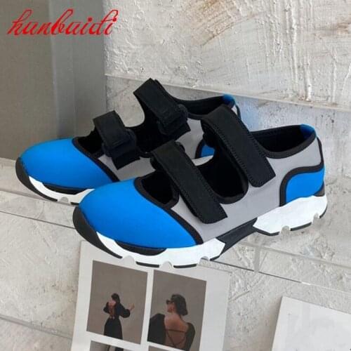 Simple Color Matching Sports Shoes Flat Casual Shoes Double Layer Velcro Open Elastic Cloth Vulcanized Shoes
