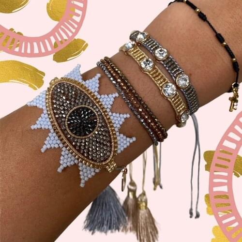 BLUESTAR 2021 Turkish Evil Eye Bracelet MIYUKI Women Bracelets Handmade Crystal Pulseras Jewelry