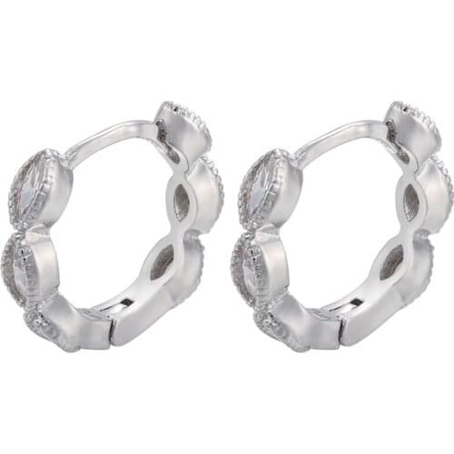 ZHUKOU gold/silver color small hoop earrings 2020 trend CZ crystal round women earring hoops for party Jewelry model:VE324