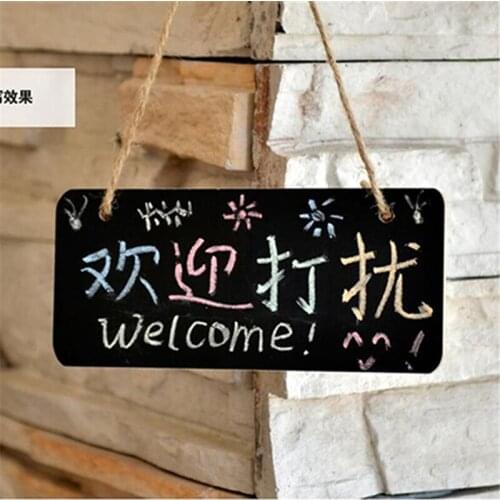 1 Pair Of Creative Message Board Door Panel Chalk Board Wedding Party Home Daily Wooden Hanging Slate