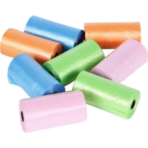 1 Roll/15Pcs Garbage Bags Vest Style One-time Use Storage Bag for Home Waste Trash Bags Portable Plastic Baby Diaper Bags