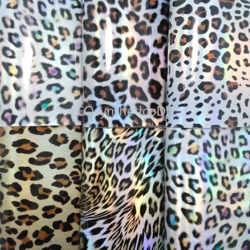 1PC 21X29CM Synthetic Letaher, Cuero Sintetico Iridescent Leopard Smooth Leather For Making Bows LEOsyntheticoDIY T116