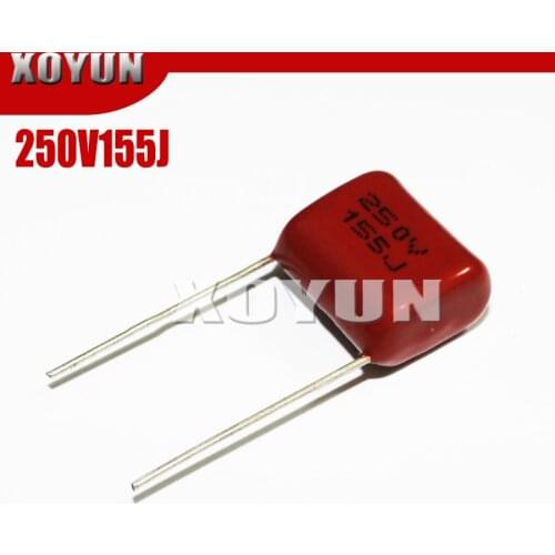 10pcs/lot CBB 250V155J 1.5UF Pitch 15MM 155J 250V CBB Polypropylene film capacitor