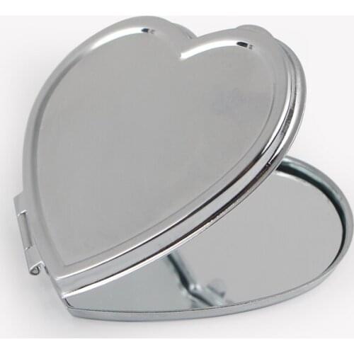 200X COMPACT MIRRORS BRIDESMAIDS WIFE GIRLFRIEND SILVER HEART SHAPED #18038