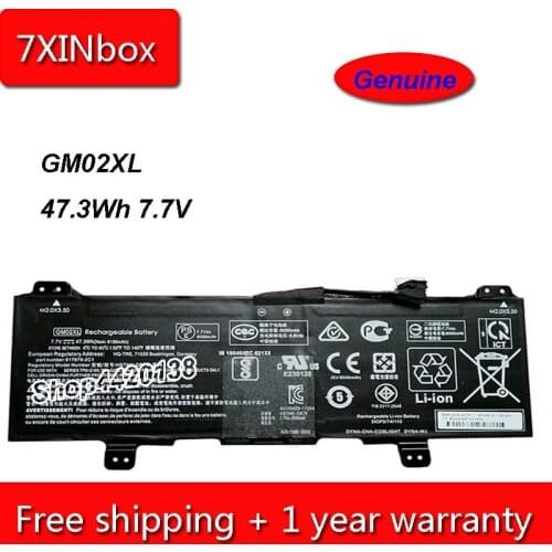 7XINbox 47.3Wh 6150mAh 7.7V Genuine GM02XL Laptop Battery For HP 917679-271 HSTNN-DB7X 917725-855 Series Tablet