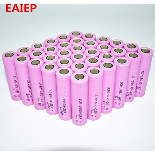 EAIEP battery Free shipping Wholesale 100% Authentic ICR18650 26F li-ion 3.7v 2600 mah 18650 3.7v li-ion battery