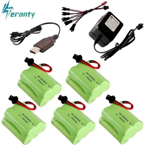 Upgrade 6v 1800mah NiMH Battery and Charger For Rc Toys Cars Tanks Trucks Robots Gun Boats AA Ni-MH 6v Rechargeable Battery Pack