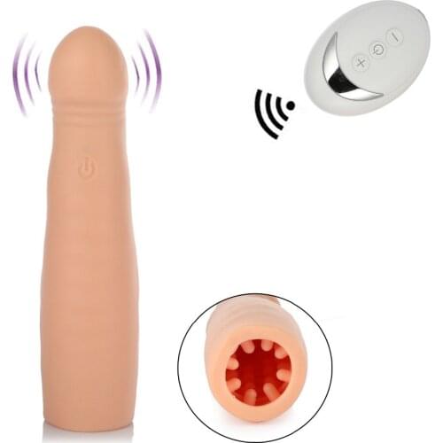 Wireless Control Vibrating Penis Pump Enlarger Penis Enlargement Sleeve Condom Dildo Vibrator Masturbator Sex Toys for Men Women
