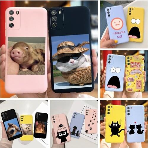 Cute Funny Cat Colored Case For Xiaomi Poco M3 Soft Silicone TPU Phone Cover For Xiaomi Poco M3 M 3 PocoM3 Coque POCO M3 Bumper