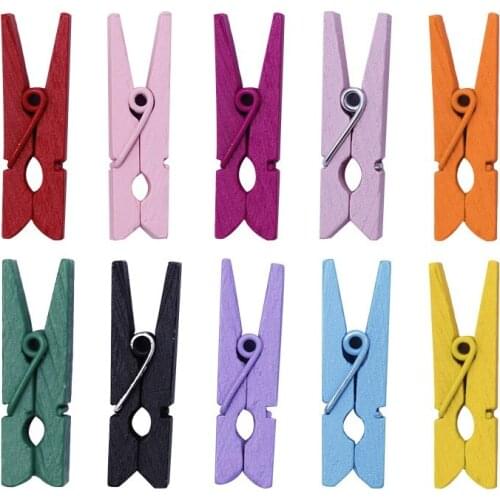 10Pcs/Set Solid Color Random Color Wooden Clips 2020NEW Hot DIY Note Hemp Multicolor Mixed Batch Advertising Clothes Handmade