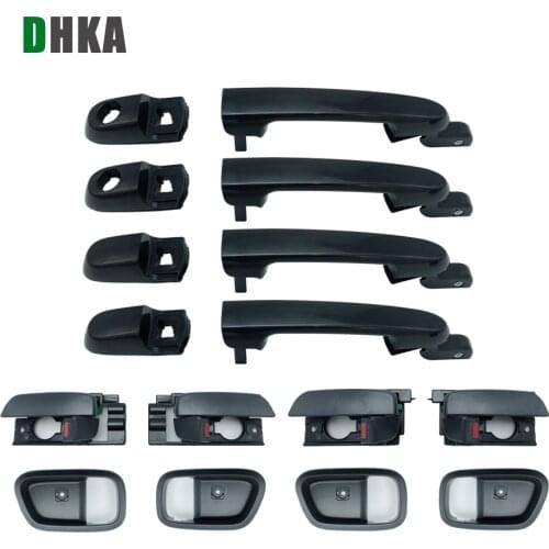 DHKA 12PCS INTERIOR AND EXTERIOR DOOR HANDLE FOR HYUNDAI ACCENT 07-11 2007 2008 2009 2010 2011