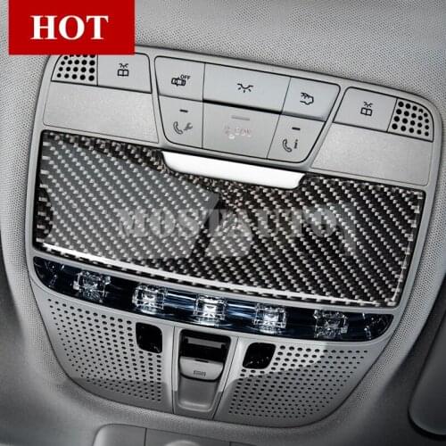 For Benz C Class W205 S205 Carbon Fiber Roof Front Reading Light Cover 2014-2018 1pcs Car Accessories Interior Car Decor