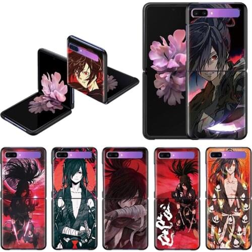 Mobile Phone Bag Case For Samsung Galaxy Z Flip 6.7" Black Hard PC Cover Anime Dororo And Mio ZFlip 5G Segmented Protect Capa