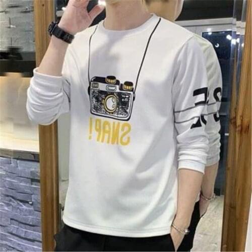 Mens T-shirt new long-sleeved T-shirt mens Korean version of the trend of wild casual shirt youth boys take clothest