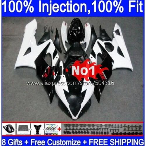 Injection For SUZUKI 1000CC GSXR-1000 GSXR 1000 21MC.4 GSX-R1000 GSX R1000 05 K5 GSXR1000 2005 2006 05 06 White Black Fairings