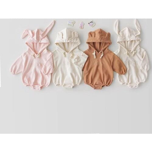 Newborn baby romper Spring cartoon bunny/bear design long sleeve kids jumpsuit toddler boy/girls pajamas children costumes