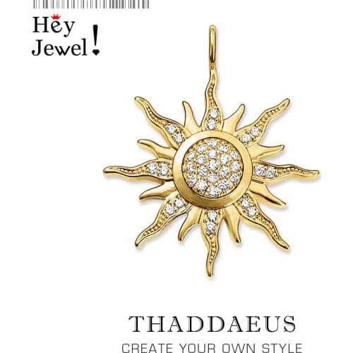 Pendant Sun CZ Pave,2019 Winter New Fashion 925 Sterling Silver Jewelry Europe Style Accessories Gift For Men Woman