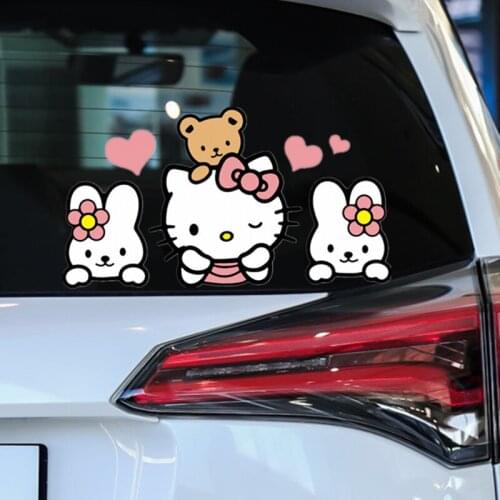Dawasaru Teddy Bear Princess Car Stickers Cartoon Lovely Cute Creative Decals for Windshield Vinyls Auto Tuning Styling