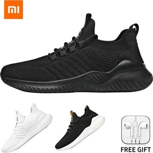 Xiaomi Youpin Sports Running Shoes Sneakers Outdoor Casual Large Men 2021 Spring New Korean Male Fashion Trend Flying Woven