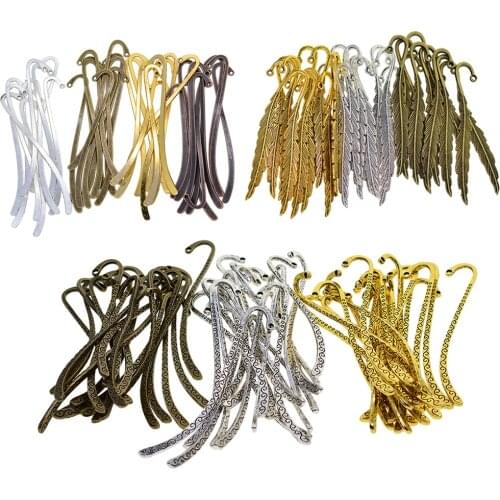 Lots of 130 Assorted Color Size Metal Bookmarks Hook Bookmark Bookmarkers for DIY Beading Pendant Jewelry Making Findings
