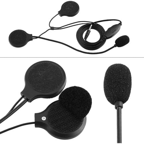 Motorcycle Helmet Headphone Stereo Headset Call Earphone 3.5mm Jack-plug Adjustable Microphone Universal Accessories Black NEW