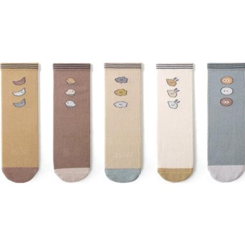5 Pairs/lot 0-5 years old autumn and winter soft cotton childrens over-knee socks for boys and girls cartoon pattern baby socks