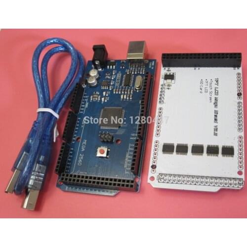 New! TFT 3.2 inch Mega Touch LCD Expansion Board Shield + Mega 2560 R3 with usb cable kit